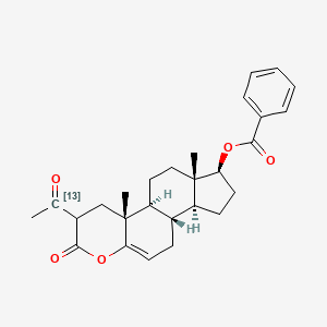 molecular formula C27H32O5 B584548 (17beta)-2-(Acetyl-13C)-17-(benzoyloxy)-4-oxaandrost-5-en-3-one CAS No. 1346597-33-8