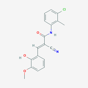 molecular formula C18H15ClN2O3 B5845495 N-(3-chloro-2-methylphenyl)-2-cyano-3-(2-hydroxy-3-methoxyphenyl)acrylamide 