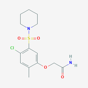 molecular formula C14H19ClN2O4S B5845504 2-[4-chloro-2-methyl-5-(1-piperidinylsulfonyl)phenoxy]acetamide 