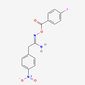 molecular formula C15H12IN3O4 B5845528 N'-[(4-iodobenzoyl)oxy]-2-(4-nitrophenyl)ethanimidamide 