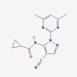 N-[4-cyano-1-(4,6-dimethyl-2-pyrimidinyl)-1H-pyrazol-5-yl]cyclopropanecarboxamide