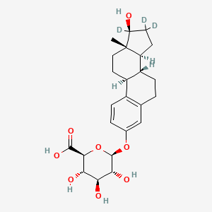 molecular formula C24H32O8 B584555 (2S,3S,4S,5R,6S)-3,4,5-Trihydroxy-6-[[(8R,9S,13S,14S,17S)-16,16,17-trideuterio-17-hydroxy-13-methyl-6,7,8,9,11,12,14,15-octahydrocyclopenta[a]phenanthren-3-yl]oxy]oxane-2-carboxylic acid CAS No. 1260231-06-8