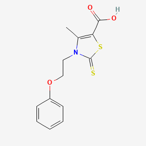 molecular formula C13H13NO3S2 B5845565 4-methyl-3-(2-phenoxyethyl)-2-thioxo-2,3-dihydro-1,3-thiazole-5-carboxylic acid 