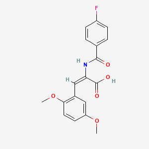 molecular formula C18H16FNO5 B5845590 3-(2,5-dimethoxyphenyl)-2-[(4-fluorobenzoyl)amino]acrylic acid 