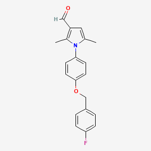 molecular formula C20H18FNO2 B5845596 1-{4-[(4-fluorobenzyl)oxy]phenyl}-2,5-dimethyl-1H-pyrrole-3-carbaldehyde 