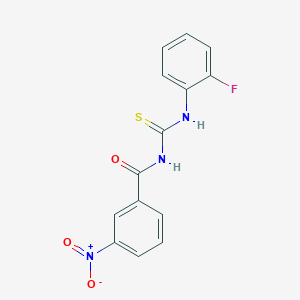 molecular formula C14H10FN3O3S B5845597 N-{[(2-fluorophenyl)amino]carbonothioyl}-3-nitrobenzamide 