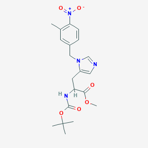 molecular formula C20H26N4O6 B058456 Methyl 3-[3-[(3-methyl-4-nitrophenyl)methyl]imidazol-4-yl]-2-[(2-methylpropan-2-yl)oxycarbonylamino]propanoate CAS No. 114787-83-6