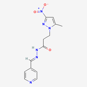 molecular formula C13H14N6O3 B5845612 3-(5-methyl-3-nitro-1H-pyrazol-1-yl)-N'-(4-pyridinylmethylene)propanohydrazide 