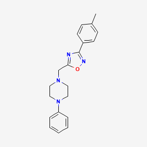 molecular formula C20H22N4O B5845617 1-{[3-(4-methylphenyl)-1,2,4-oxadiazol-5-yl]methyl}-4-phenylpiperazine 