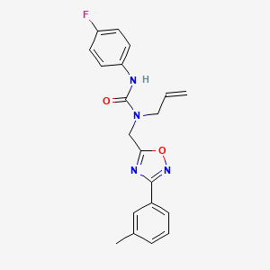 molecular formula C20H19FN4O2 B5845639 N-allyl-N'-(4-fluorophenyl)-N-{[3-(3-methylphenyl)-1,2,4-oxadiazol-5-yl]methyl}urea 