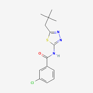 3-chloro-N-[5-(2,2-dimethylpropyl)-1,3,4-thiadiazol-2-yl]benzamide