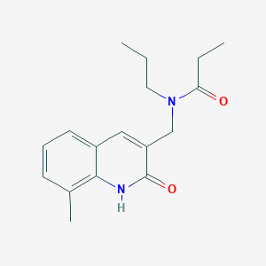 molecular formula C17H22N2O2 B5845686 N-[(2-hydroxy-8-methyl-3-quinolinyl)methyl]-N-propylpropanamide 