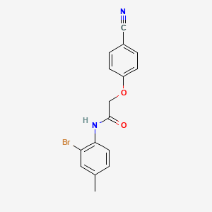 molecular formula C16H13BrN2O2 B5845731 N-(2-bromo-4-methylphenyl)-2-(4-cyanophenoxy)acetamide 