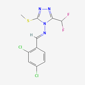molecular formula C11H8Cl2F2N4S B5845750 N-(2,4-dichlorobenzylidene)-3-(difluoromethyl)-5-(methylthio)-4H-1,2,4-triazol-4-amine 