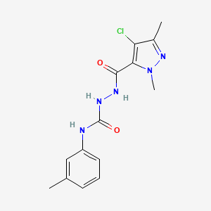 molecular formula C14H16ClN5O2 B5845780 2-[(4-chloro-1,3-dimethyl-1H-pyrazol-5-yl)carbonyl]-N-(3-methylphenyl)hydrazinecarboxamide 