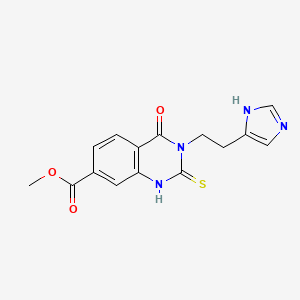 methyl 3-[2-(1H-imidazol-4-yl)ethyl]-4-oxo-2-thioxo-1,2,3,4-tetrahydro-7-quinazolinecarboxylate