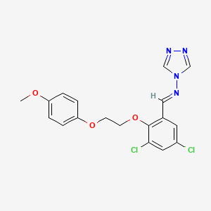 molecular formula C18H16Cl2N4O3 B5845814 N-{3,5-dichloro-2-[2-(4-methoxyphenoxy)ethoxy]benzylidene}-4H-1,2,4-triazol-4-amine 