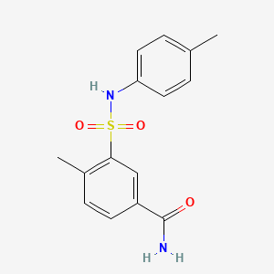 molecular formula C15H16N2O3S B5845823 4-methyl-3-{[(4-methylphenyl)amino]sulfonyl}benzamide 