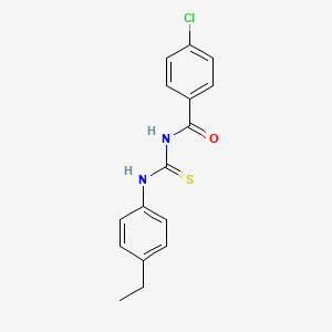 molecular formula C16H15ClN2OS B5845842 4-chloro-N-{[(4-ethylphenyl)amino]carbonothioyl}benzamide 