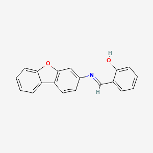 molecular formula C19H13NO2 B5845882 2-[(dibenzo[b,d]furan-3-ylimino)methyl]phenol 