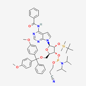 molecular formula C54H67N6O8PSi B584590 N6-Benzoyl-2'-tert-butyldimethylsilyl-7-deaza-5'-O-DMT-adenosine 3'-CE phosphoramidite CAS No. 144994-95-6