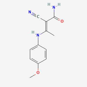 2-cyano-3-[(4-methoxyphenyl)amino]-2-butenamide