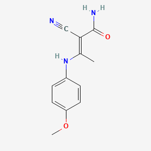 (E)-2-cyano-3-(4-methoxyanilino)but-2-enamide