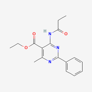 ethyl 4-methyl-2-phenyl-6-(propionylamino)-5-pyrimidinecarboxylate