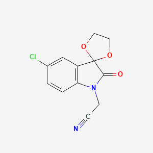 (5'-chloro-2'-oxospiro[1,3-dioxolane-2,3'-indol]-1'(2'H)-yl)acetonitrile