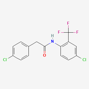 molecular formula C15H10Cl2F3NO B5845953 2-(4-chlorophenyl)-N-[4-chloro-2-(trifluoromethyl)phenyl]acetamide 