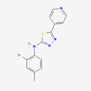 N-(2-bromo-4-methylphenyl)-5-(4-pyridinyl)-1,3,4-thiadiazol-2-amine
