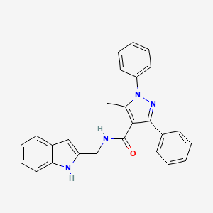 molecular formula C26H22N4O B5846028 N-(1H-indol-2-ylmethyl)-5-methyl-1,3-diphenyl-1H-pyrazole-4-carboxamide 