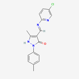 4-{[(5-chloro-2-pyridinyl)amino]methylene}-5-methyl-2-(4-methylphenyl)-2,4-dihydro-3H-pyrazol-3-one