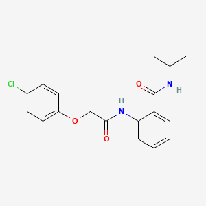 molecular formula C18H19ClN2O3 B5846066 2-{[(4-chlorophenoxy)acetyl]amino}-N-isopropylbenzamide 