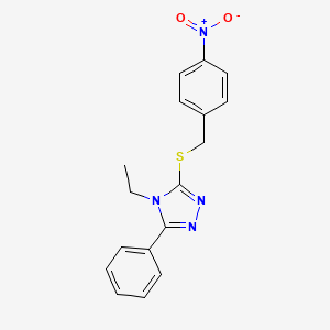 molecular formula C17H16N4O2S B5846074 4-ethyl-3-[(4-nitrobenzyl)thio]-5-phenyl-4H-1,2,4-triazole 