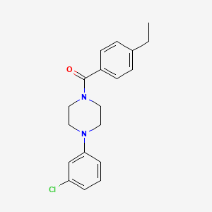 molecular formula C19H21ClN2O B5846102 1-(3-chlorophenyl)-4-(4-ethylbenzoyl)piperazine 