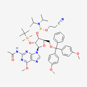 B584614 N-Acetyl-5'-o-(4,4-dimethoxytrityl)-2'-o-[(tert-butyl)dimethylsilyl]-6'-o-methylguanosine-3'-(2-cyanoethyl-N,N-diisopropyl)phosphoramidite CAS No. 153248-58-9