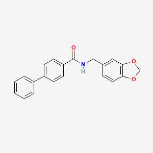 N-(1,3-benzodioxol-5-ylmethyl)-4-biphenylcarboxamide