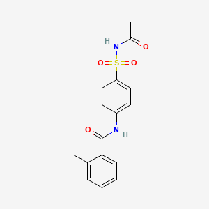 molecular formula C16H16N2O4S B5846215 N-{4-[(acetylamino)sulfonyl]phenyl}-2-methylbenzamide 