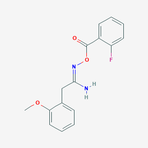 molecular formula C16H15FN2O3 B5846249 N'-[(2-fluorobenzoyl)oxy]-2-(2-methoxyphenyl)ethanimidamide 
