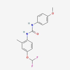 molecular formula C16H16F2N2O3 B5846261 N-[4-(difluoromethoxy)-2-methylphenyl]-N'-(4-methoxyphenyl)urea 
