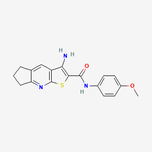 molecular formula C18H17N3O2S B5846271 3-amino-N-(4-methoxyphenyl)-6,7-dihydro-5H-cyclopenta[b]thieno[3,2-e]pyridine-2-carboxamide 
