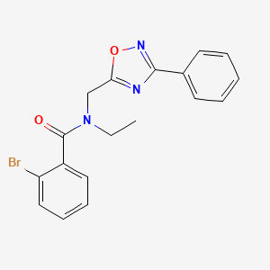 molecular formula C18H16BrN3O2 B5846279 2-bromo-N-ethyl-N-[(3-phenyl-1,2,4-oxadiazol-5-yl)methyl]benzamide 