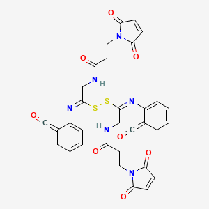 molecular formula C32H28N6O8S2 B584632 N,N-[Dithiobis[(carbonylphenylimido)-2,1-ethanediyl]]bis(3-maleimidopropanamide) CAS No. 1018676-91-9