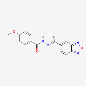 molecular formula C15H12N4O3 B5846321 N'-(2,1,3-benzoxadiazol-5-ylmethylene)-4-methoxybenzohydrazide 