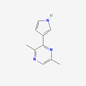 molecular formula C10H11N3 B584636 2,5-Dimethyl-3-(1H-pyrrol-3-YL)pyrazine CAS No. 141994-98-1