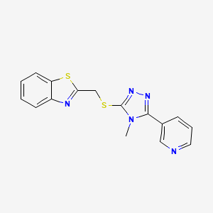 molecular formula C16H13N5S2 B5846409 2-({[4-methyl-5-(3-pyridinyl)-4H-1,2,4-triazol-3-yl]thio}methyl)-1,3-benzothiazole 