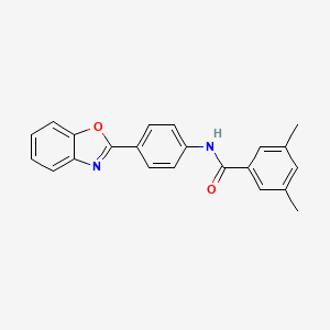 molecular formula C22H18N2O2 B5846410 N-[4-(1,3-benzoxazol-2-yl)phenyl]-3,5-dimethylbenzamide 
