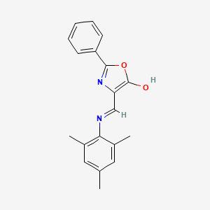 molecular formula C19H18N2O2 B5846439 4-[(mesitylamino)methylene]-2-phenyl-1,3-oxazol-5(4H)-one 