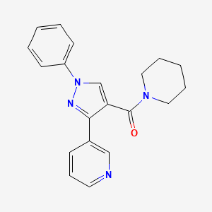 molecular formula C20H20N4O B5846459 3-[1-phenyl-4-(1-piperidinylcarbonyl)-1H-pyrazol-3-yl]pyridine 